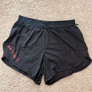 Under Armour Black Running Shorts with Red Logo